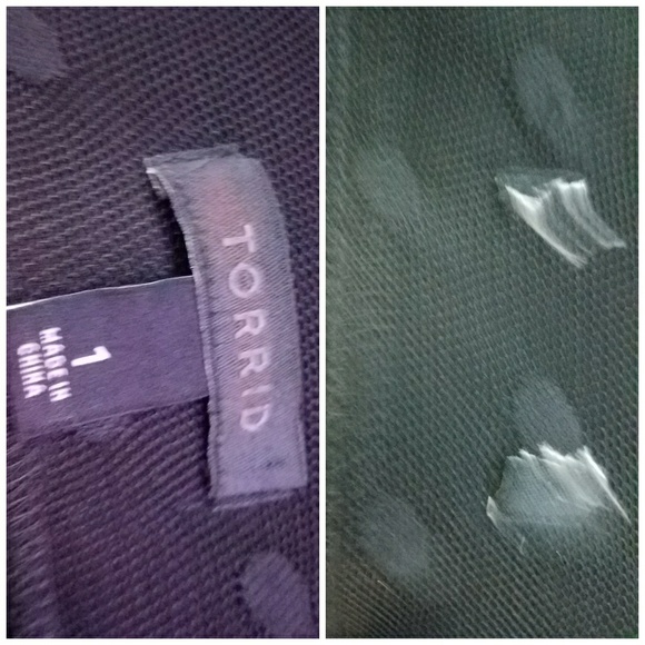 NWOT Torrid Black Dot Tulle Overlay Midi Skirt - Picture 7 of 8